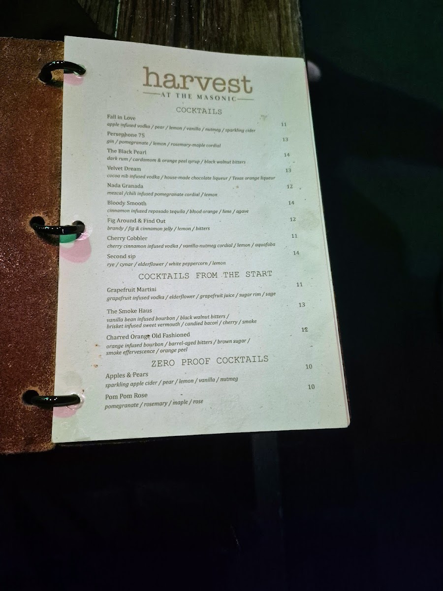 Menu Harvest At The Masonic-10