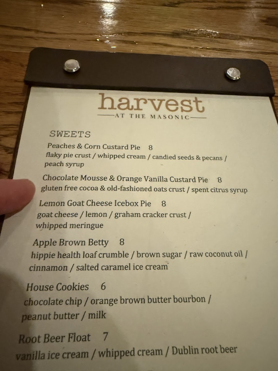 Menu Harvest At The Masonic-8